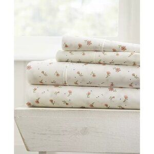 iEnjoy Home Farmhouse Chic Sheet Set King White Pink Floral MSRP $98